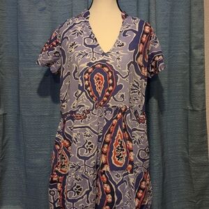 La Plage V-Neck Dress with Bold Pattern